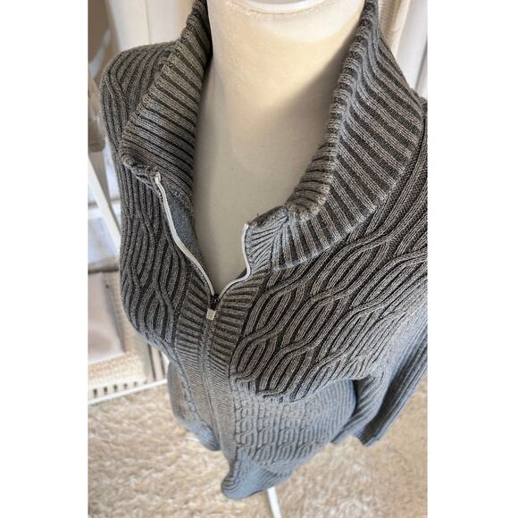 Eddie Bauer Womens Sz M Full Zip Longline Mock neck Cardigan Tunic Sweater #0062 - Picture 4 of 6